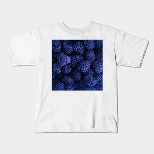 Fresh Delicious Blackberries in Blue Kids T-Shirt